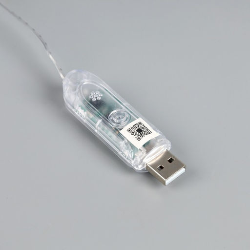 Умная гирлянда Бахрома 2?0.4 м роса, IP20, серебристая нить, 99 LED, пульт ДУ, приложение, свечение RGB, USB - Luazon lighting фото 8