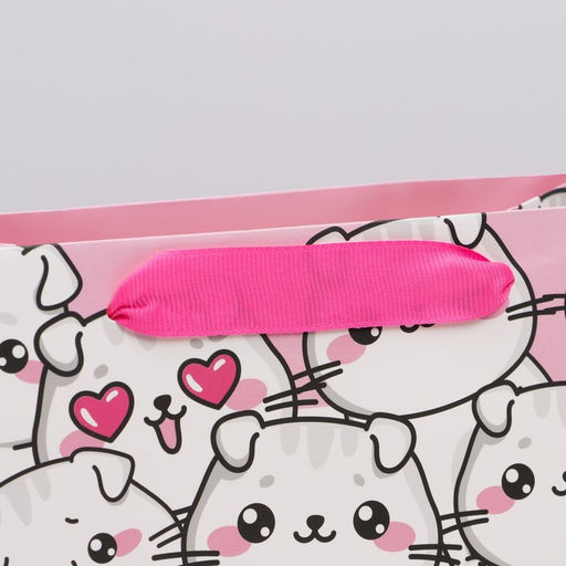 Пакет подарочный ламинированный квадратный, упаковка, «Котики», 22×22×11 см