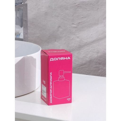 Дозатор для жидкого мыла Доляна Гранит, 400 мл, серый  фото 5