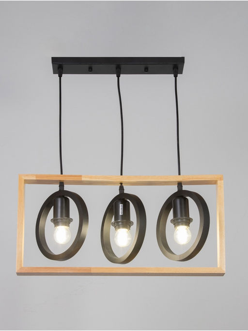 Светильник BayerLux ЭКО «Джесси», 3×40 Вт, Е27, черный/коричневый, 20×50×26 см