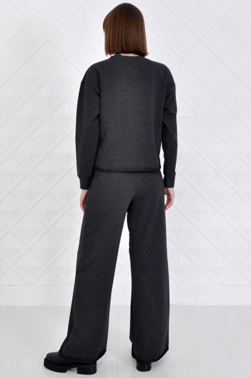 Арт. 2342 Костюм с брюками женский 42-50 (5 шт) Цвет:верх- антрацит, низ- антрацит - Калинка фото 4
