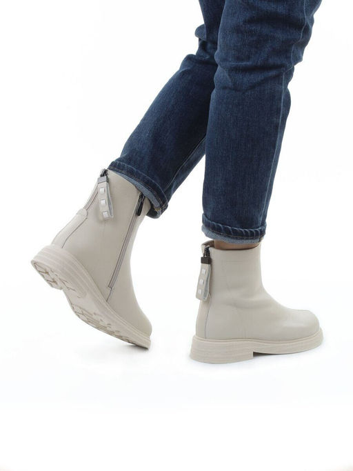 01-XKL21-225R LT. BEIGE Ботинки демисезонные женские (натуральная кожа, байка)