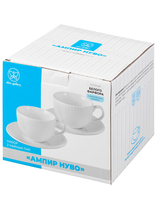 Чайная пара 4 пр. 300 мл 13*10*6,5 см Ампир Нуво фарфор