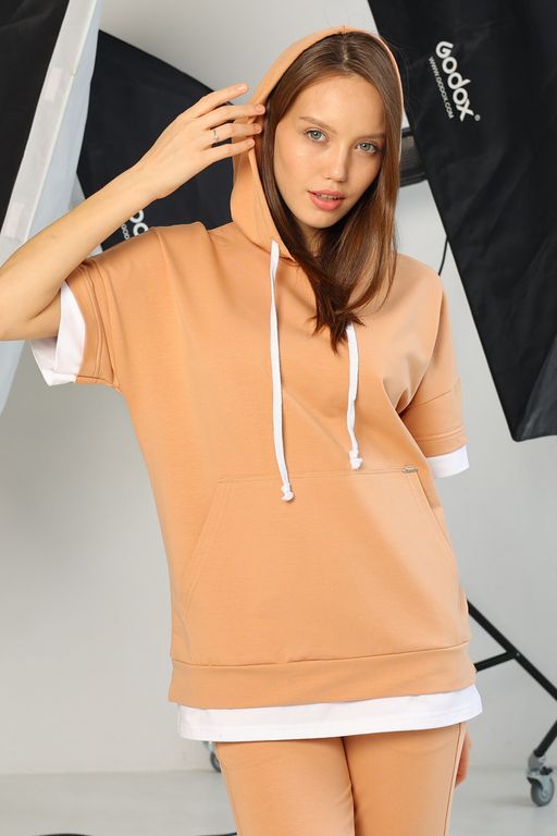 Джемпер, футболка женский 087L3 карамель