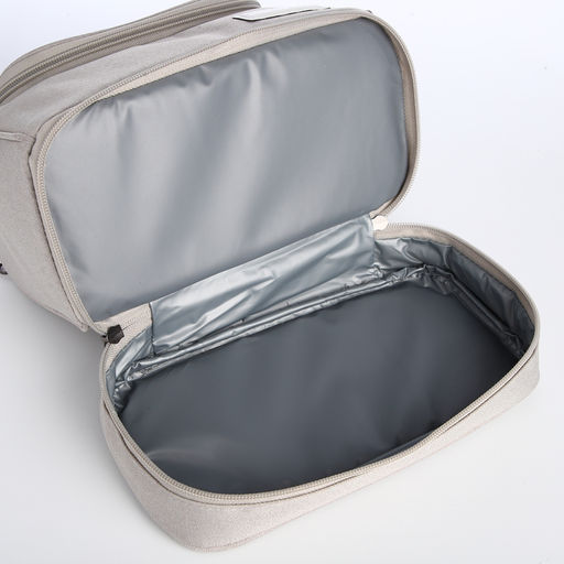 Косметичка - несессер дорожная на молнии, с ручкой, с отделами, серая - Simaland фото 4