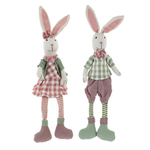 Игрушка набивная "Заяц/Зайка", L13 W12 H62/28 см, 2в.