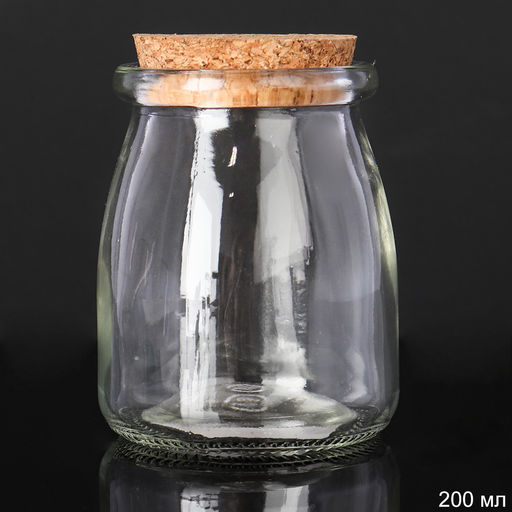 Банка для специй с бамбуковой пробкой 200 мл / B-200 /уп 105/