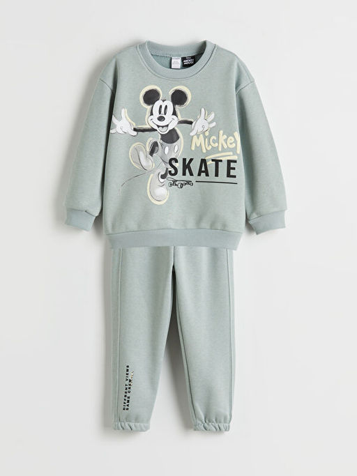 Mickey Mouse Bask?l? Erkek ?ocuk Sweatshirt ve E?ofman Alt?
