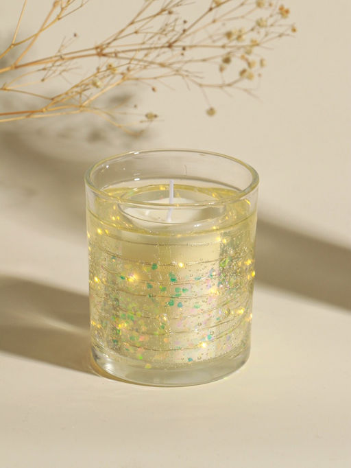 Свеча в стакане с LED-подсветкой Перламутровые сердечки, 8?8?9 см