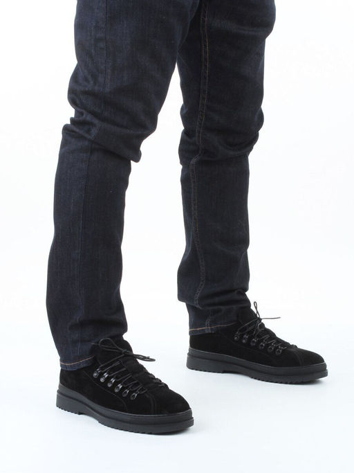 05-1829M-8-328 BLACK Ботинки зимние мужские (натуральная замша, натуральный мех)