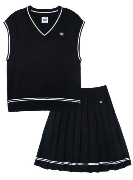 22327204 Комплект трикотажный для девочек: жилет, юбка - Playtoday фото 4