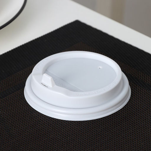 Цена за 100 шт. Крышка одноразовая для стакана белая, с клапаном, d=9 см - Simaland фото 3