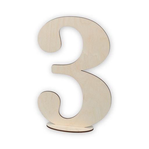 Заготовка для декорирования Mr. Carving ВД-386 Цифры на подставке фанера 7.5 х 20.6 х 30 см Цифра 3