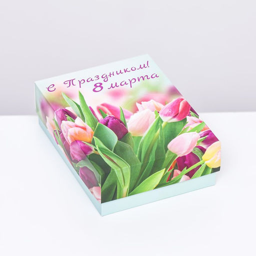 Подарочная коробка сборная Тюльпаны 16,5 х 12,5 х 5,2 см - UPAK LAND фото 2