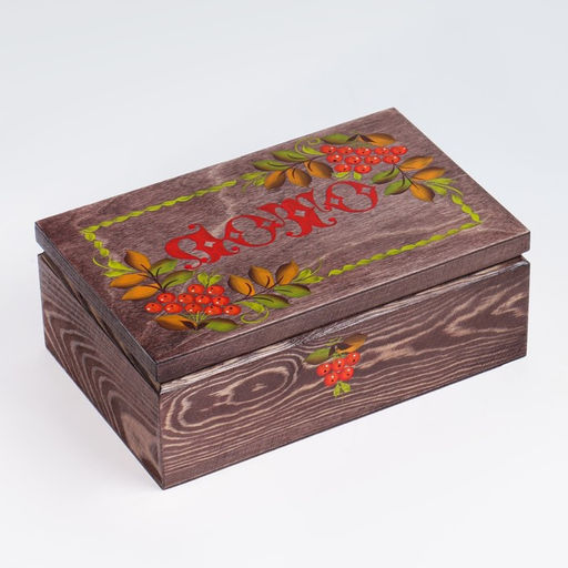 Русское лото деревянное, игра настольная «Роспись», в подарочной шкатулке, с бочонками