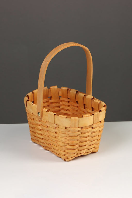 Корзина плетёная для хранения, 22×16×12 см, ручка h=15 см, ива, натуральный цвет, Greengo