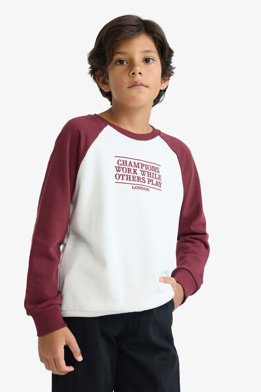 Oversize Geni_ Kal_p Bisiklet Yaka Nak__l_ Sweatshirt Erkek _ocuk - Defacto фото 4