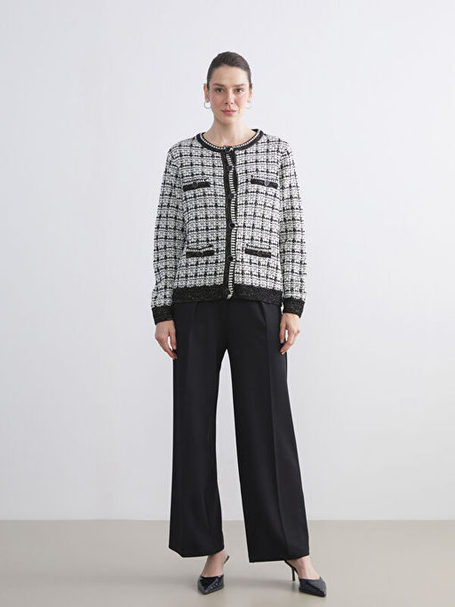 Bisiklet Yaka Desenli Kad?n Triko H?rka