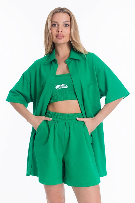 Рубашка М324198б зеленый - Елена фото 2