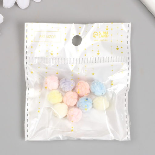 Цена за 10 шт. Бусина для творчества бархатное напыление Роза. Нежные оттенки, 1.2?1.2?1.2 см