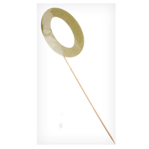 Цена за 6 шт. Топпер в торт 0, цвет золото - Страна карнавалия фото 3