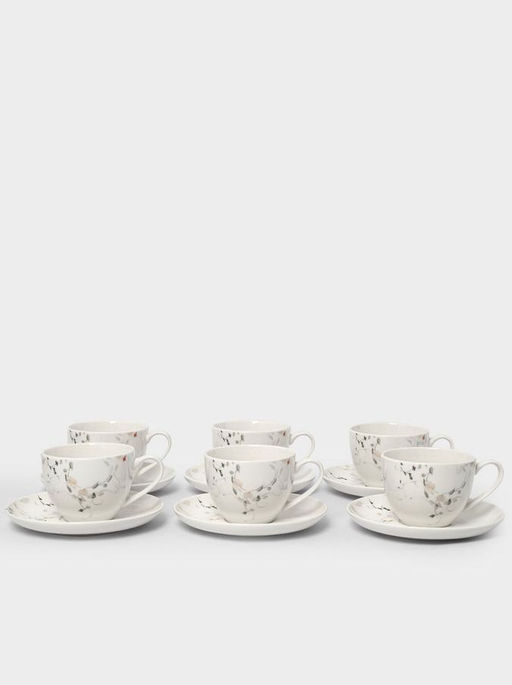 Пара чайная, 6 перс, 12 пр, 220 мл, фарфор N, белая, Цветы и листья, Primrose - Anna lafarg фото 7