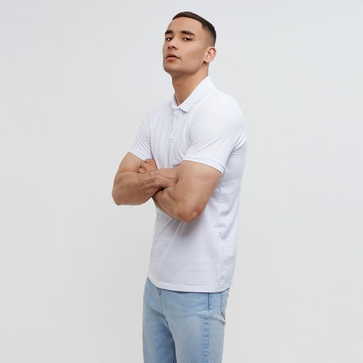 Футболка поло мужская MINAKU REGULAR FIT: белая, р-р 50