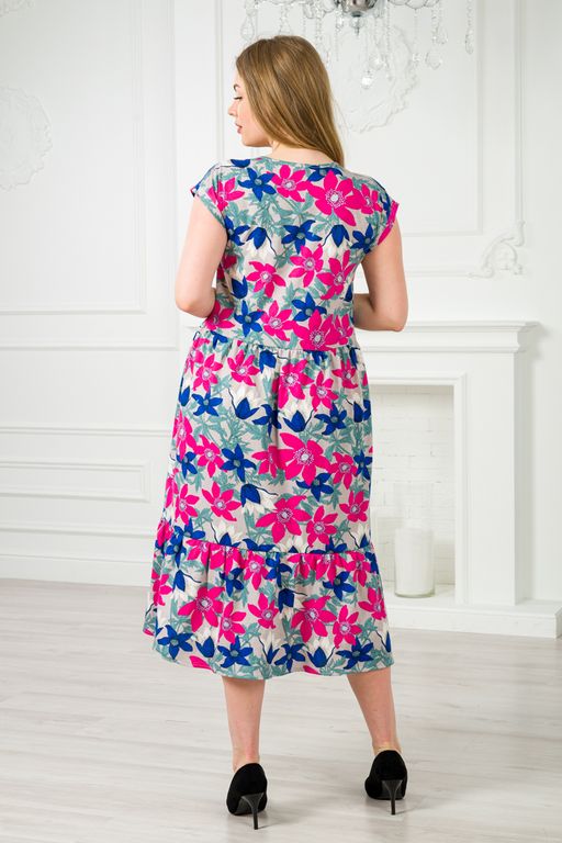 Платье женское из кулирки Шарлотта красные лилии - Амадэль фото 4