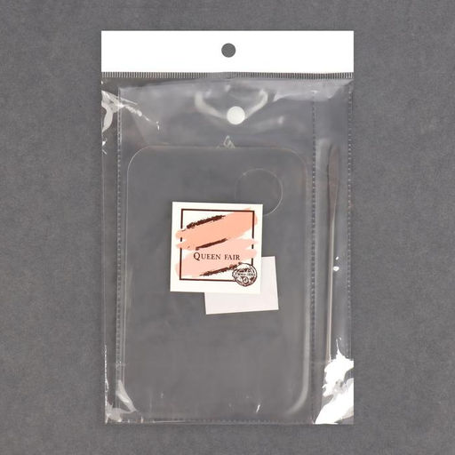 Палитра для смешивания лаков, 10×15 см, с шабером 15 см, прозрачная