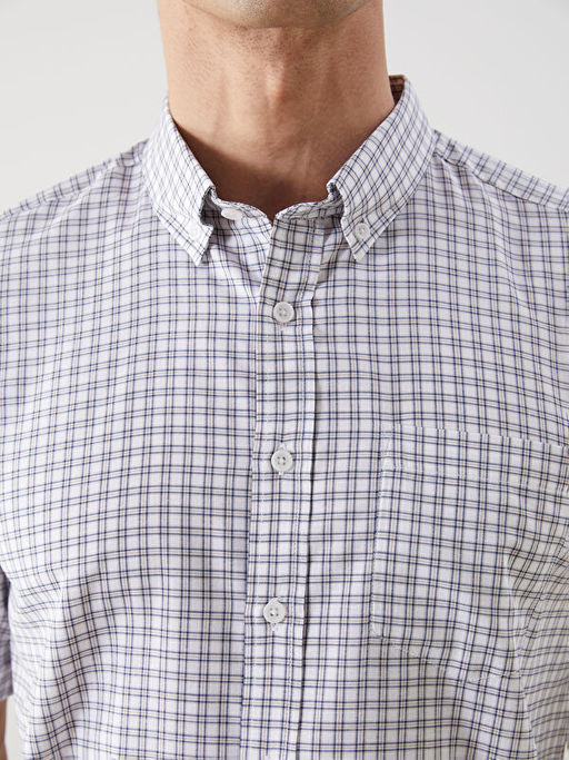 Regular Fit K?sa Kollu Ekose Erkek G?mlek