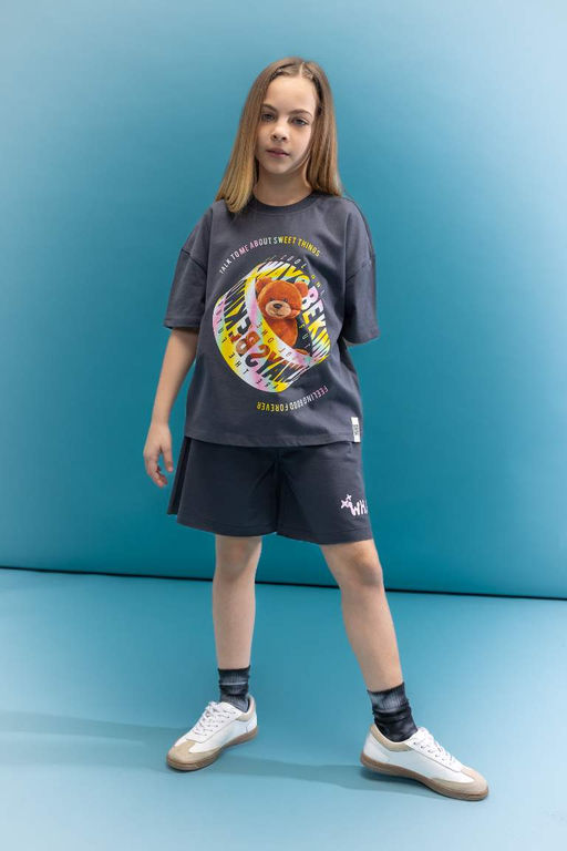 Шорты с принтом для девочек - Defacto фото 2