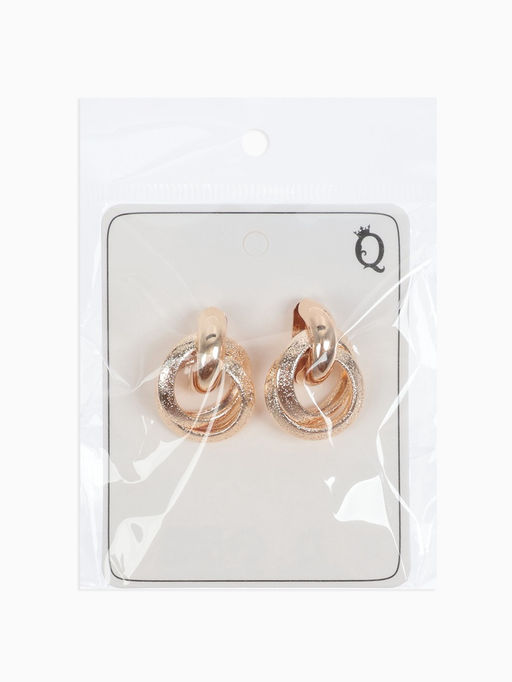 Серьги металл Фьюче круги плетения, цвет золото