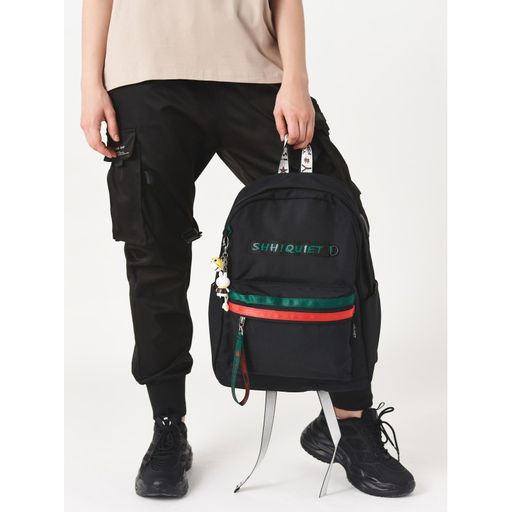 Рюкзак Shh! Quiet! black зелено-красный - Blinky фото 3