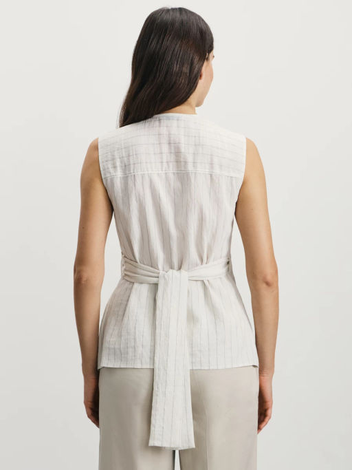 Блуза на запах из вискозы и льна / Zarina  фото 5