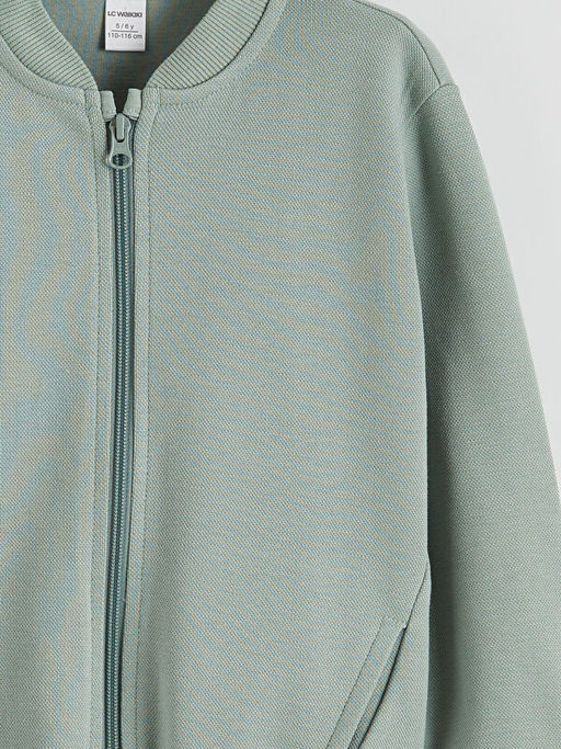 Kolej Yaka Basic Erkek ?ocuk Fermuarl? Sweatshirt