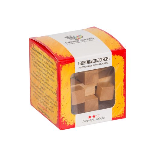 DELFBRICK DLS-02 Головоломка деревянная 1 шт 2-й сорт Занимательный куб 12 элемент