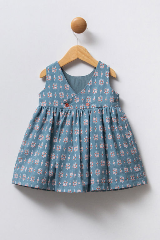 K_z Bebek Mavi S_rt Detayl_ Elbise