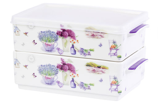 Набор 2 блюд д/холодца 700 мл 19*12*11,5 см "Лаванда" NEW BONE CHINA