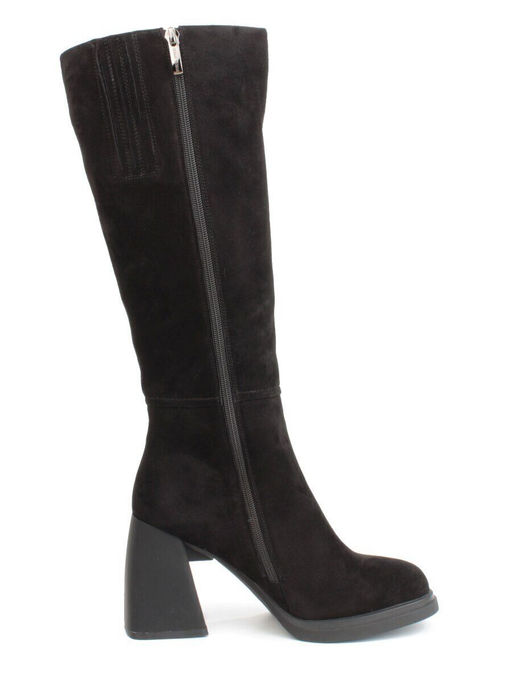 02-FN935-2M BLACK Сапоги зимние женские (натуральная замша, байка, натуральный мех)