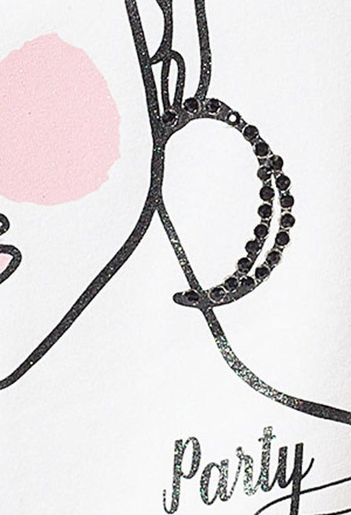 Футболка из премиального хлопка без рукава, со спущенным плечом,с вышивкой черными пайетками