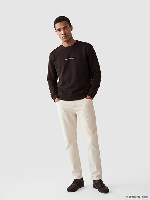 Bisiklet Yaka Slogan Bask?l? Erkek Sweatshirt - Waikiki фото 2