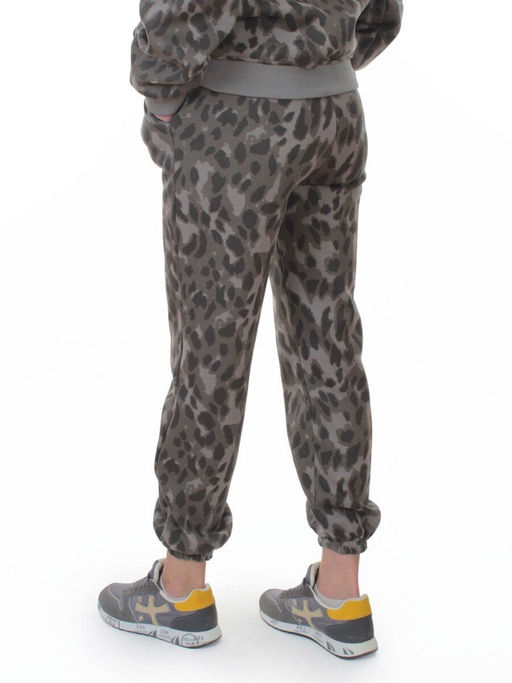 869-3 GRAY/LEOPARD Костюм спортивный зимний женский (95% хлопок, 5% полиэстер)