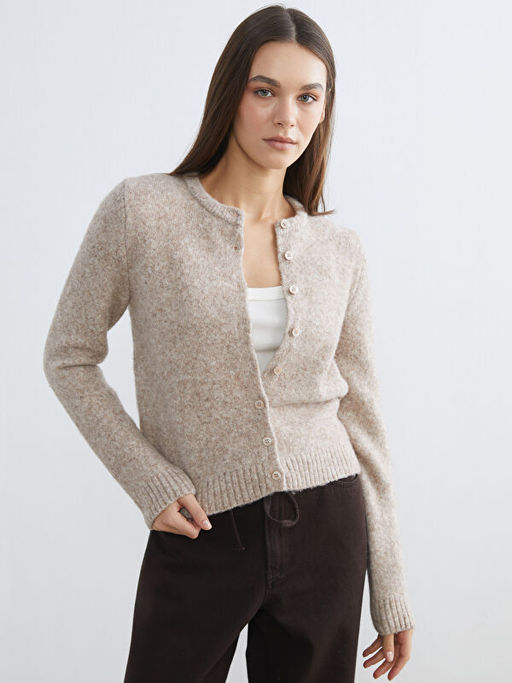 Bisiklet Yaka Y?n Kar???ml? Kad?n Triko H?rka