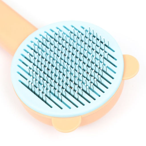 Пуходёрка пластиковая Кошка с функцией самоочистки, 8,5 х 20 см, оранжевая - Пижон фото 3