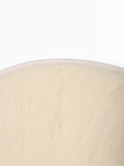 Ковер с ворсом «Этель», d=80 см, молочный