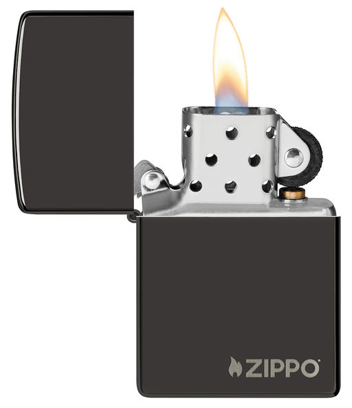 Зажигалка ZIPPO Логотип с глянцевым черным покрытием | Logo High Polish Blac 24756ZL  фото 3