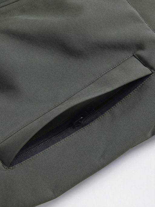 Ветровка мужская софтшелл виндстоппер с капюшоном спортивная цвета хаки 9617_1Kh