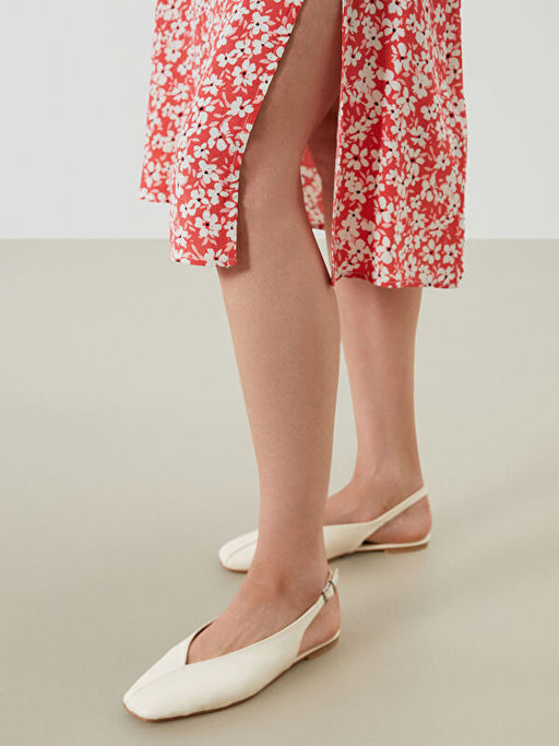 Beli Lastikli ?i?ekli Y?rtma?l? Etek