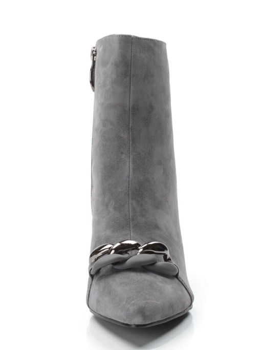 01-PCM343-6 DK. GRAY Ботинки демисезонные женские (натуральная замша, байка)