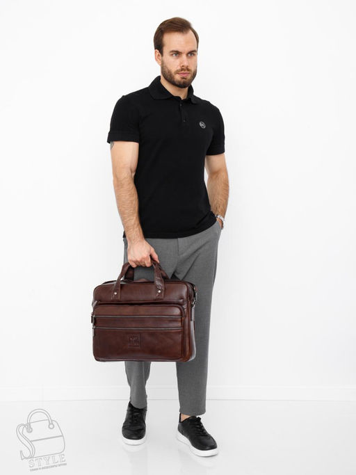 Портфель мужской кожаный 711XL brown Fuzhiniao